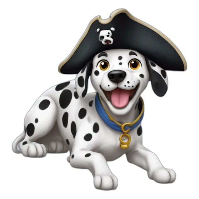 Stray dalmatian pirate dog sticker
