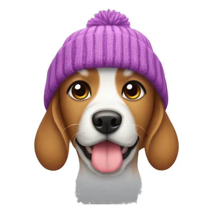 dog with a beanie sticker