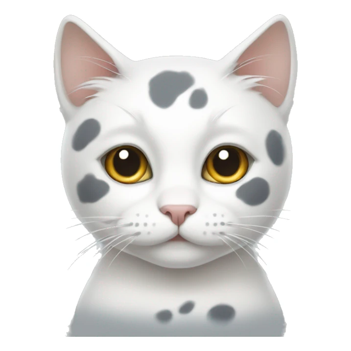 white cat with grey spots sticker