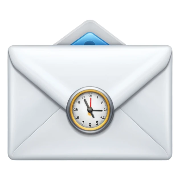 an envelop with a timer on it (to represent a programmed message) sticker