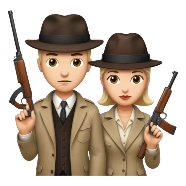 A gangster couple sticker