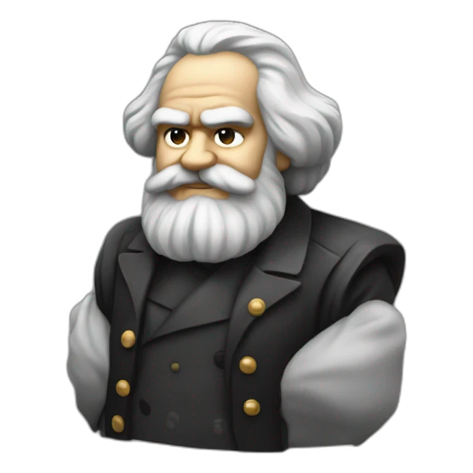Karl Marx with large muscles sticker