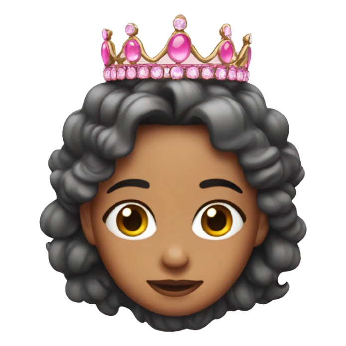 A pink frijol wearing a tiara sticker