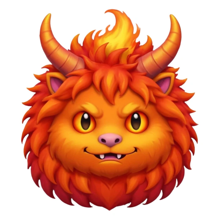 Sleepy cute fluffy flaming monster sticker
