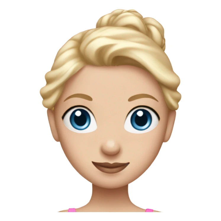 blonde ballerina blue eyes with pink sticker