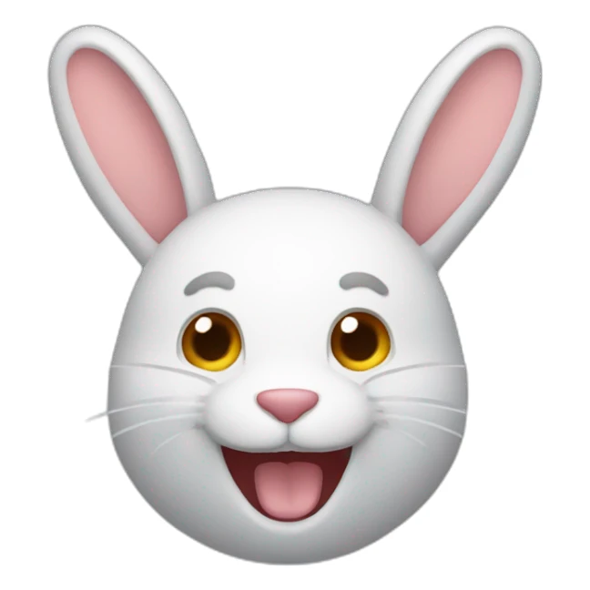 A rabbit in Google Meet App is laughing sticker