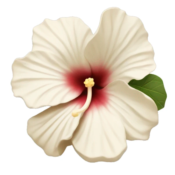white and beige hibiscus flower  sticker