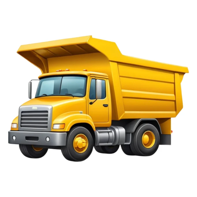 Dump truck with face winking sticker
