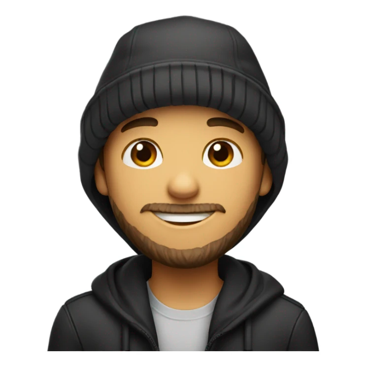 smiling boy in black and beardhat sticker