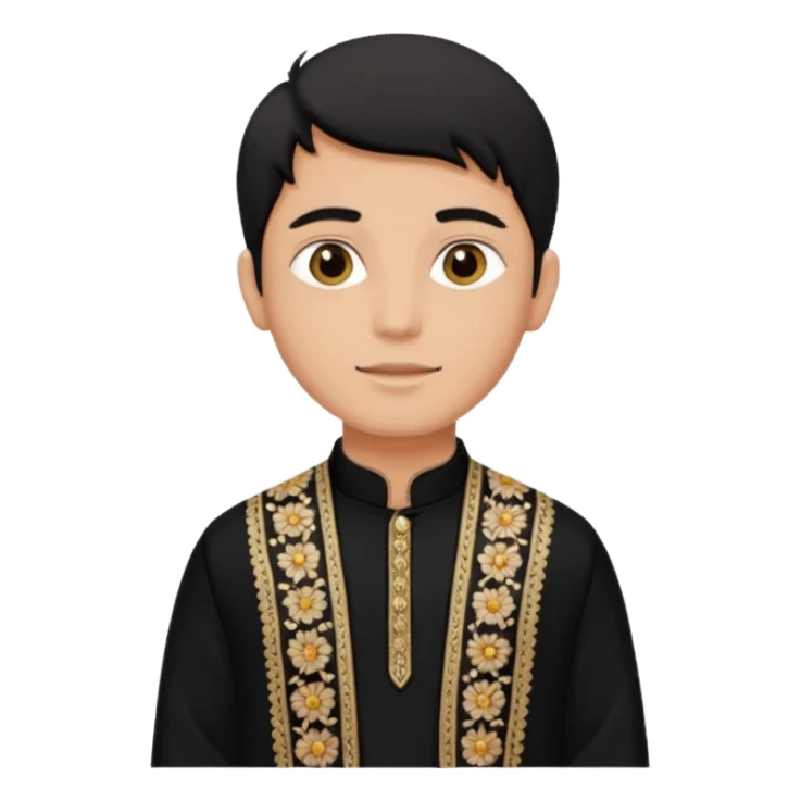 Ken wearing black kurta with shawl sticker