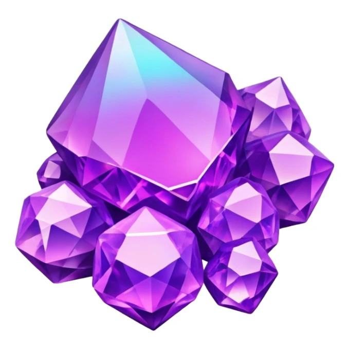 Purple vaporwave gem cluster sticker