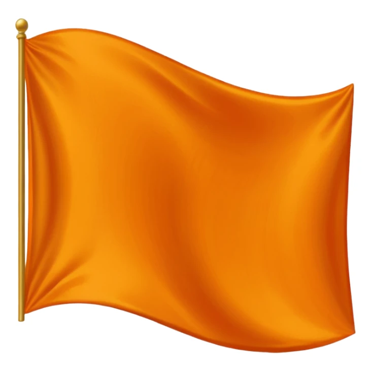 Solid Orange Color wavy flag sticker
