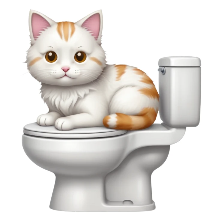 Cat on toilet  sticker