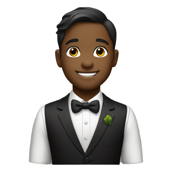 smiling boy in formal attire sticker