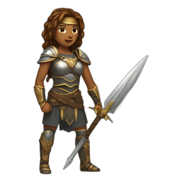 female warrior with a sord sticker