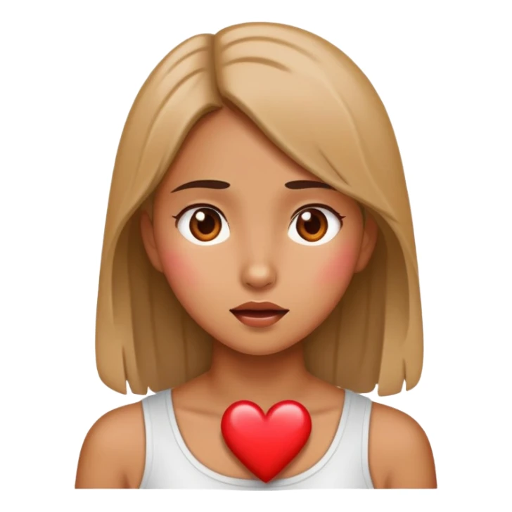 Girl with heart thumping sticker