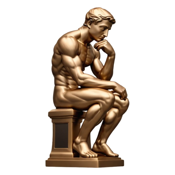 simple minimalistic the thinker statue sticker
