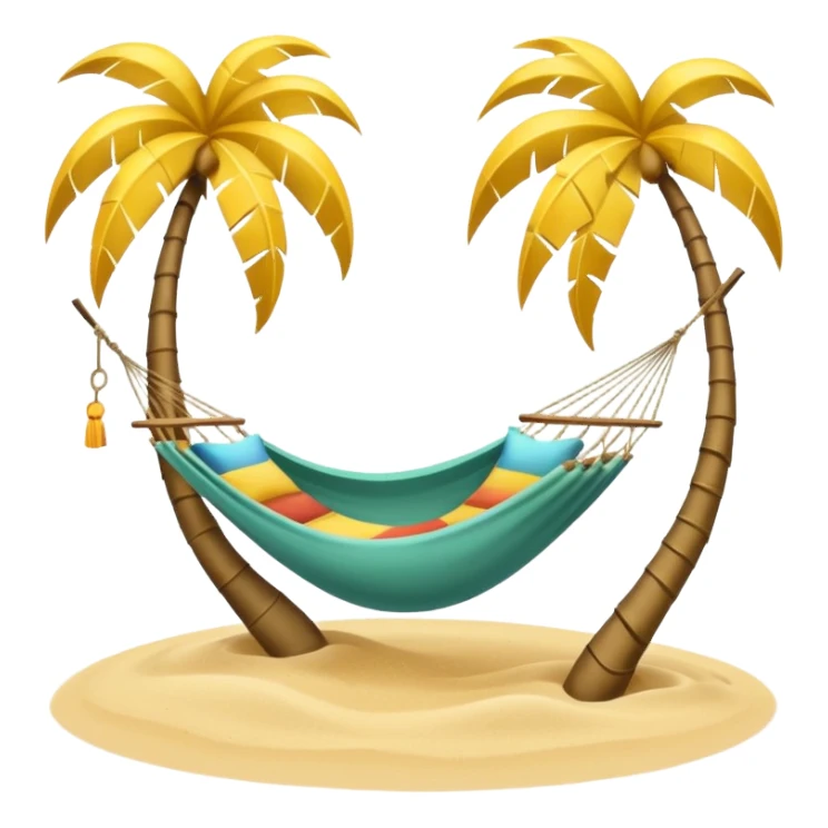 Yellow palm trees with a hammock sticker
