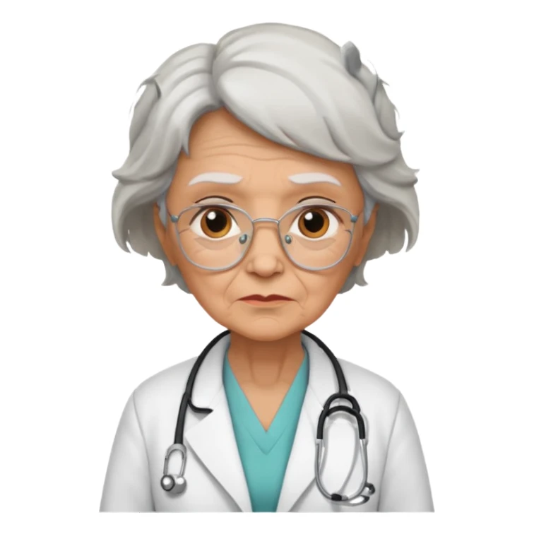 old grumpy woman doctor sticker