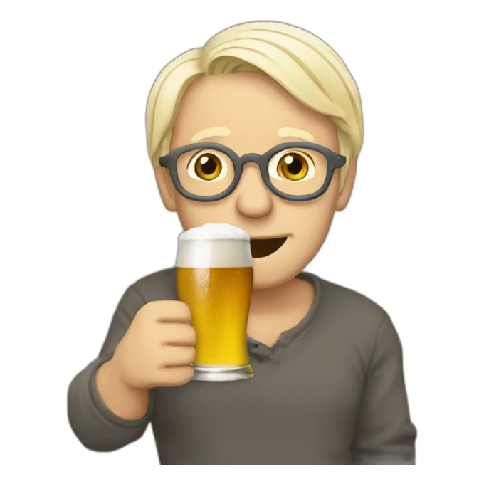 lepen qui boit une biere sticker