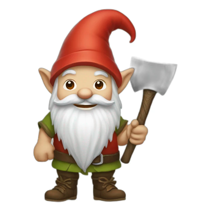 whimsical gnome with an axe sticker