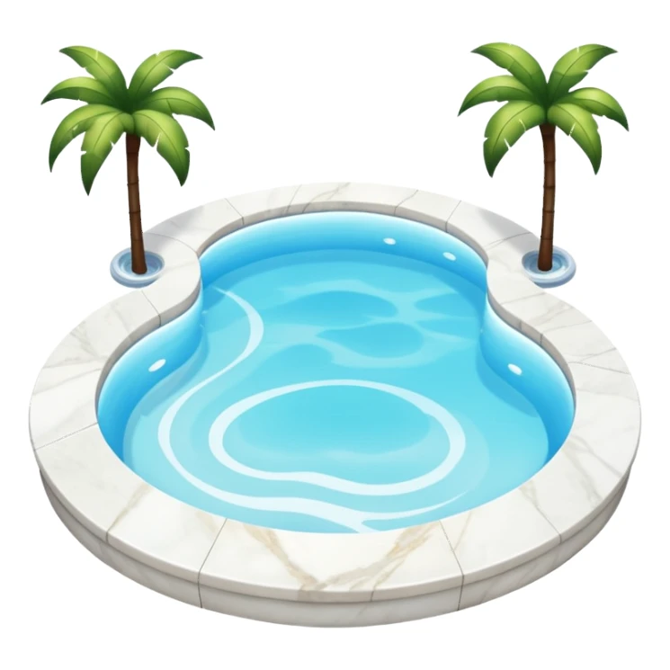 Outdoor luxurious expensive big white marble pools sticker