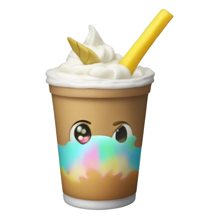 Unicornio con batido de plátano  sticker