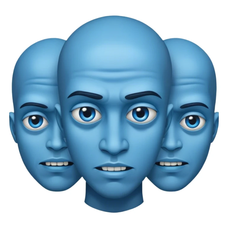 Blue guy with 4 heads  sticker