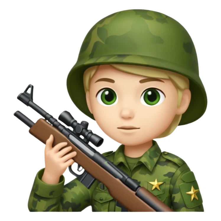 small soilder green soldier shooting sticker