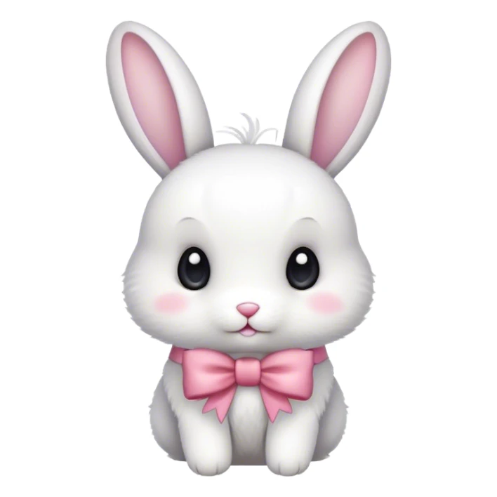 bunny with a bow cute small sticker