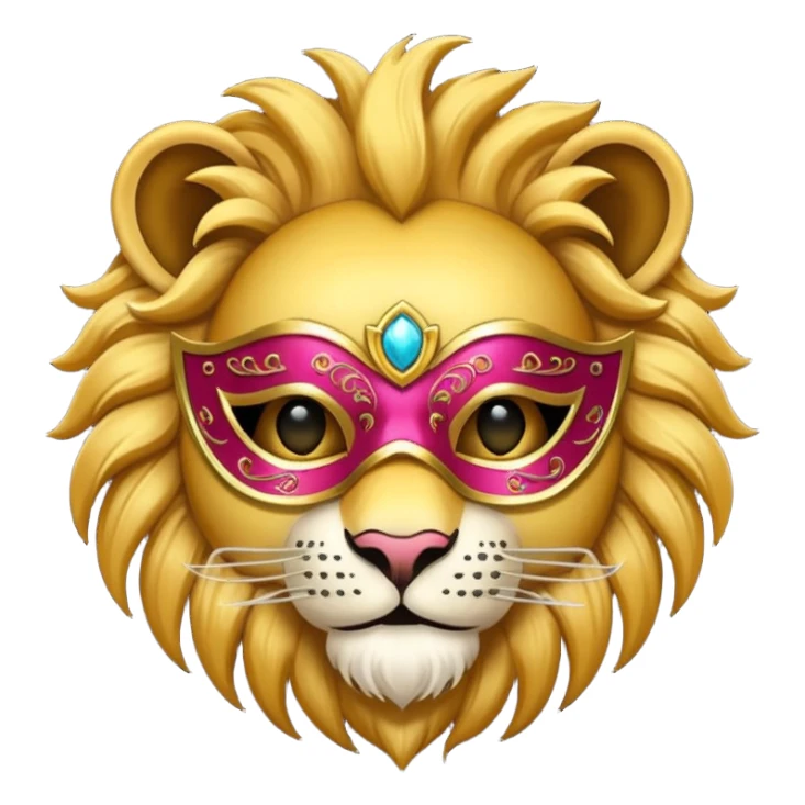 lion with glamorous masquerade mask sticker