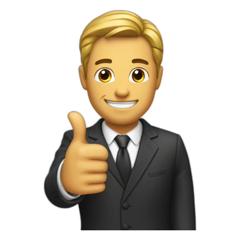 man in suit with thumb up  sticker