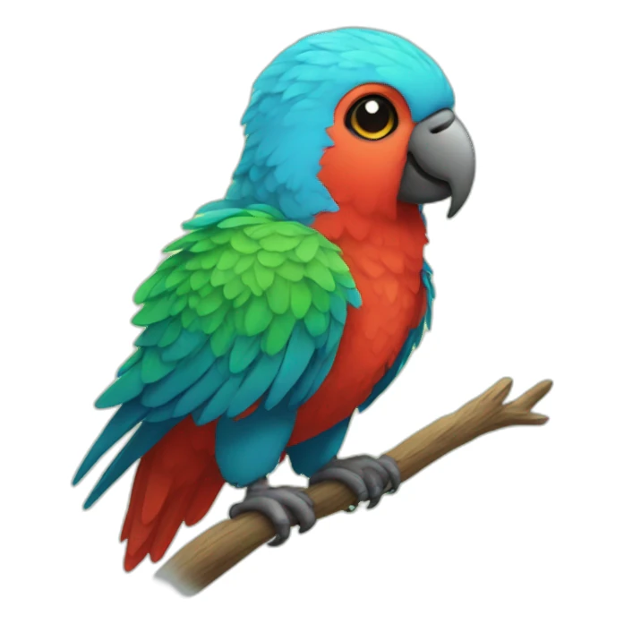 Little parrot with a heart sticker