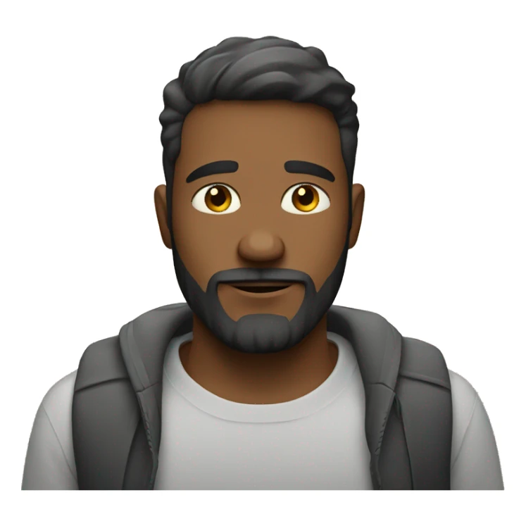 young bearded man waiting for a skype call. sticker