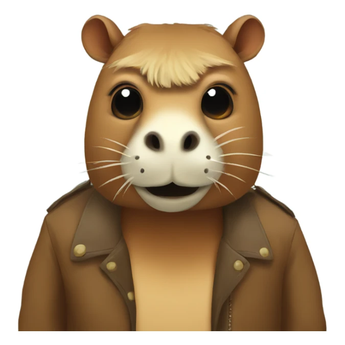 Capybara with a dinosaur mask on sticker