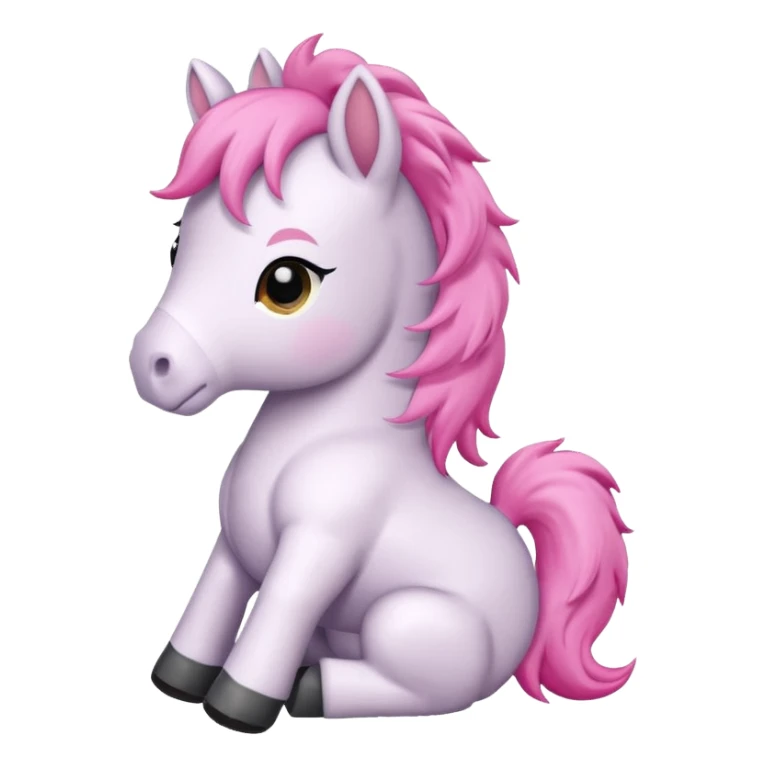Chibi style Plush horse sticker