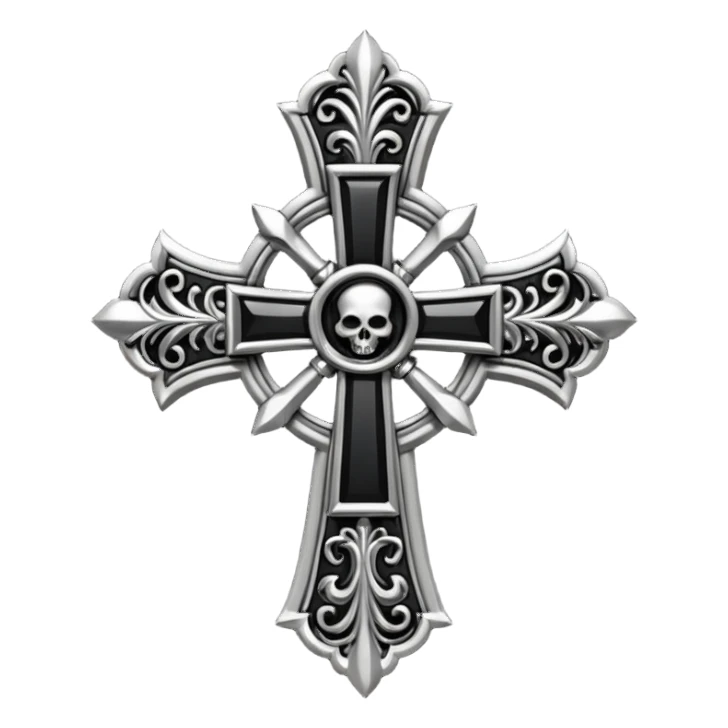 gothic cross simple black sticker