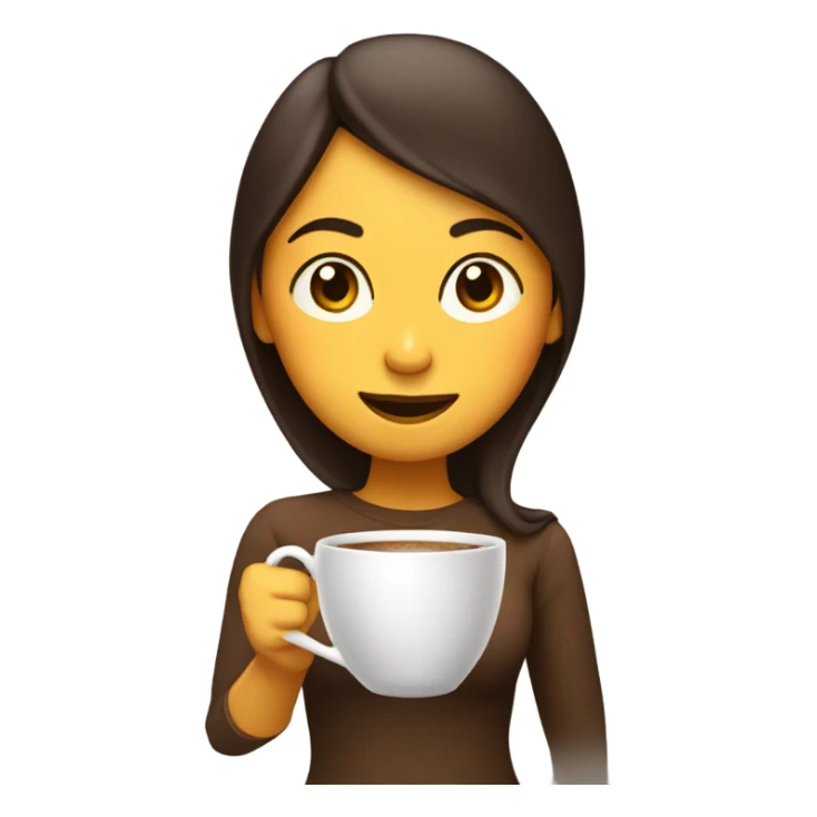 Chica morena con un cafe sticker
