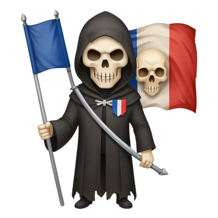 Faucheuse tenant un drapeau français  sticker