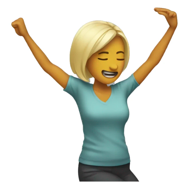 A woman dabbing sticker