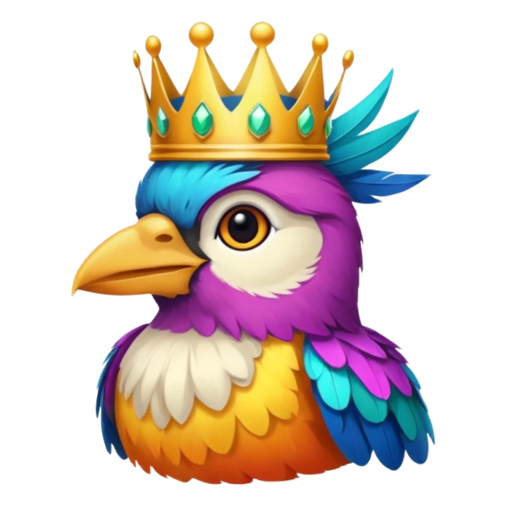 bird with crown  sticker