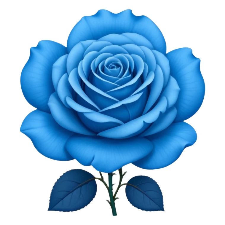 rose shape flower, no stem, now make it a vibrant blue color sticker