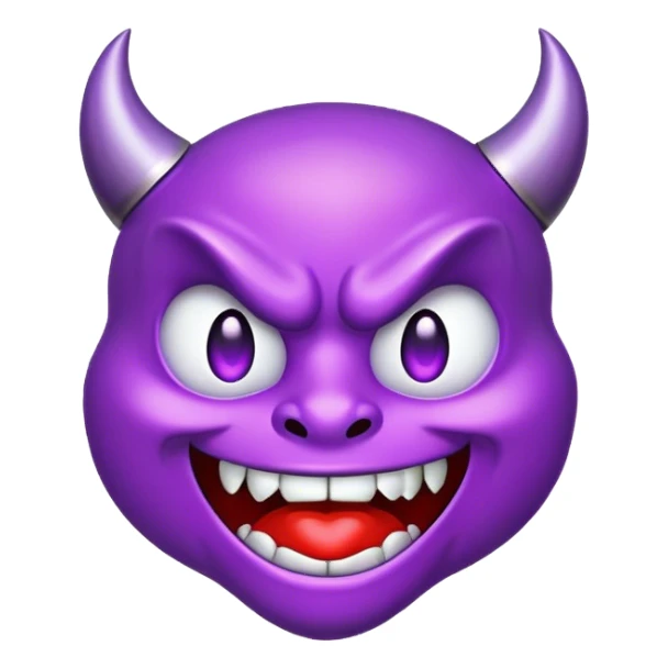 Classic purple devil emoji drool sticker