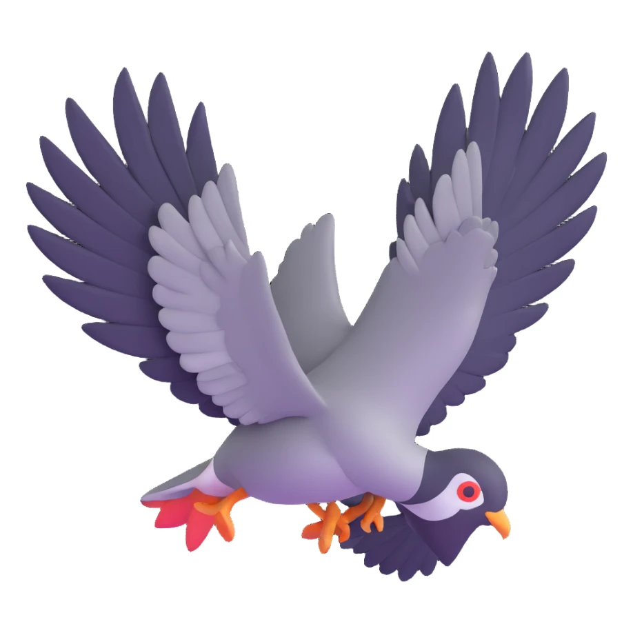 angry pigeon dive bombing sticker