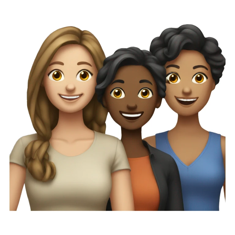 Four diverse women smiling sticker