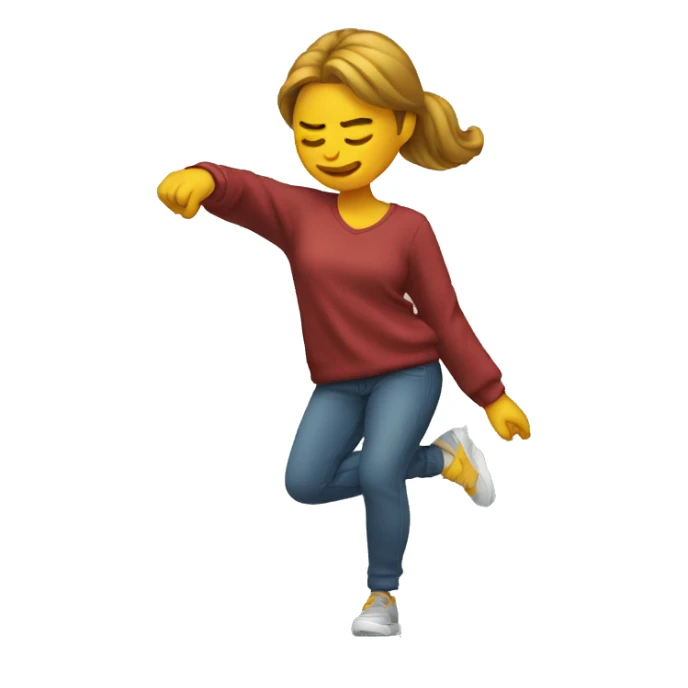 woman dabbing sticker