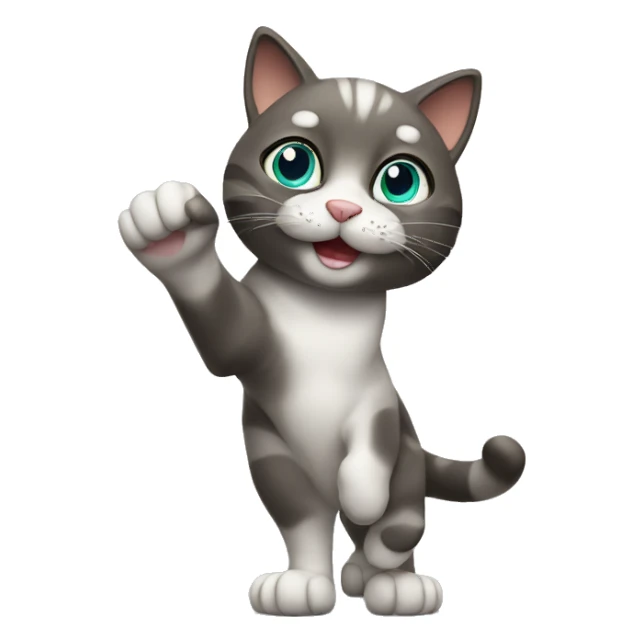 Cat with paw waving sticker