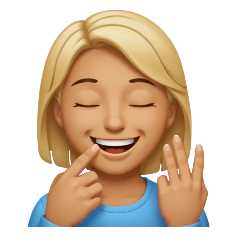 Smiling with closed eyes and biting finger sticker