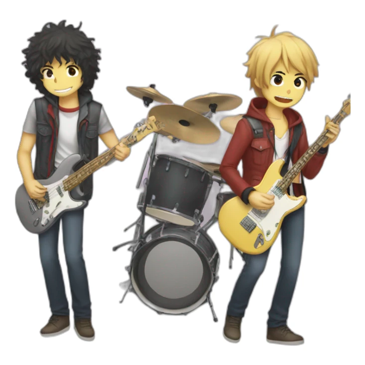 jamming band anime style sticker