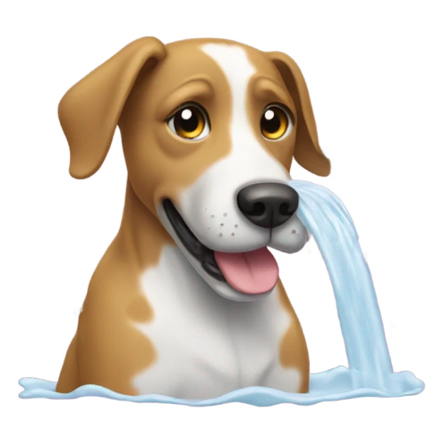 Dog taking a shower  sticker